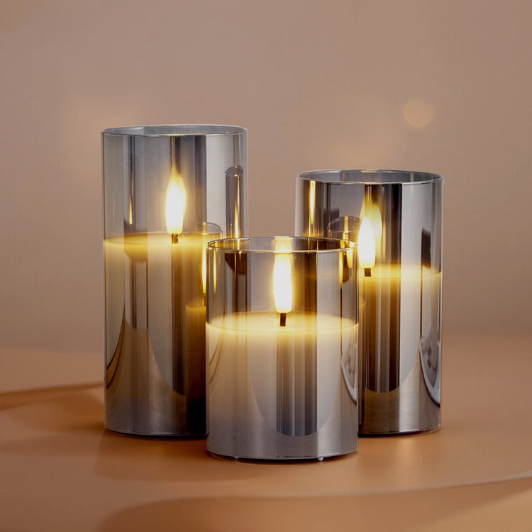 Flameless LED Candles 3 Pack with realistic flickering glow, perfect for safe ambiance at home.