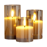 Energy-efficient Flameless LED Candles 3 Pack, providing a chic vibe without wax drips.